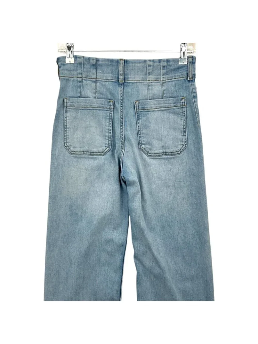 Maeve The Colette Wide Leg Jeans Womens 25 Blue High Rise Crop Denim Stretch